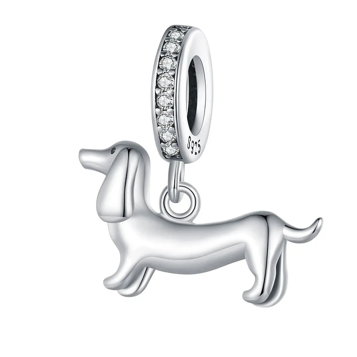 Charm Perrito Salchicha en Plata 925  1