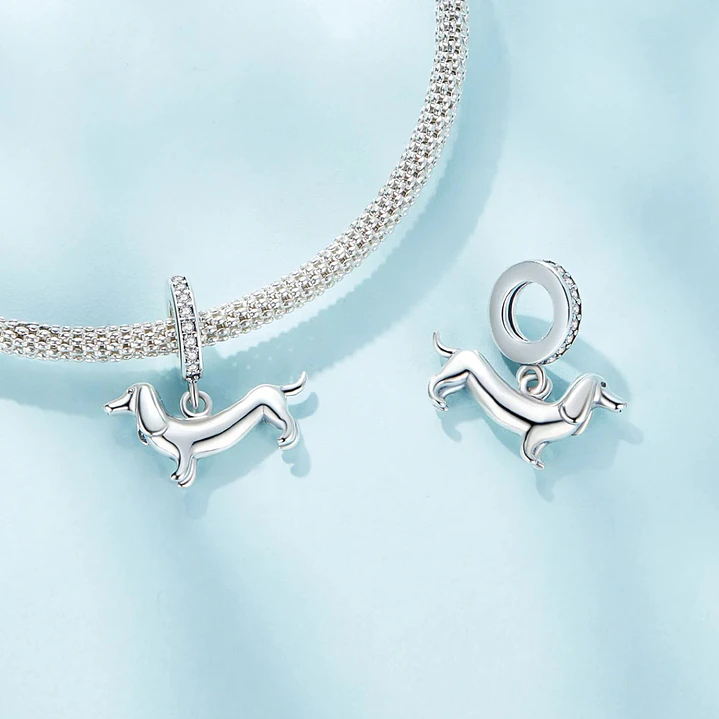 Charm Perrito Salchicha en Plata 925  4
