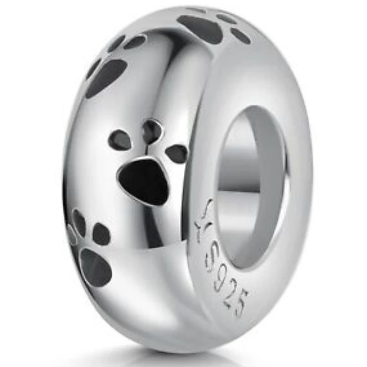 Charm Huellas Perrito en Plata 925  2