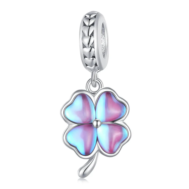 Charm Trébol Morado en Plata 925  1