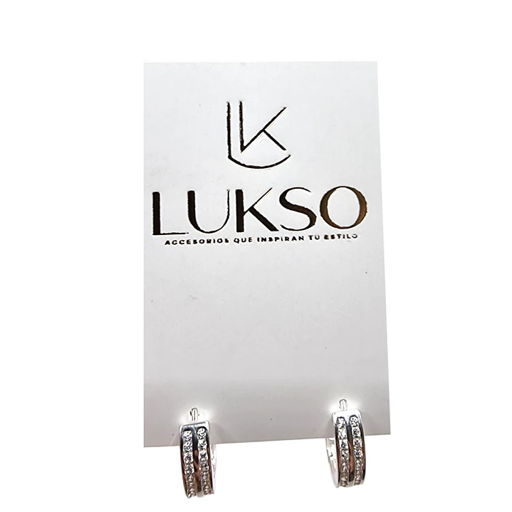 Aros Argolla Plata 925 Huggie Líneas Circones 15 mm 3