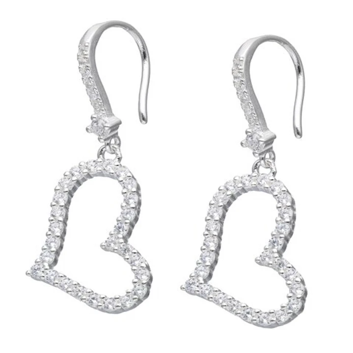 Aros Colgante Corazón Circones en Plata 925  1