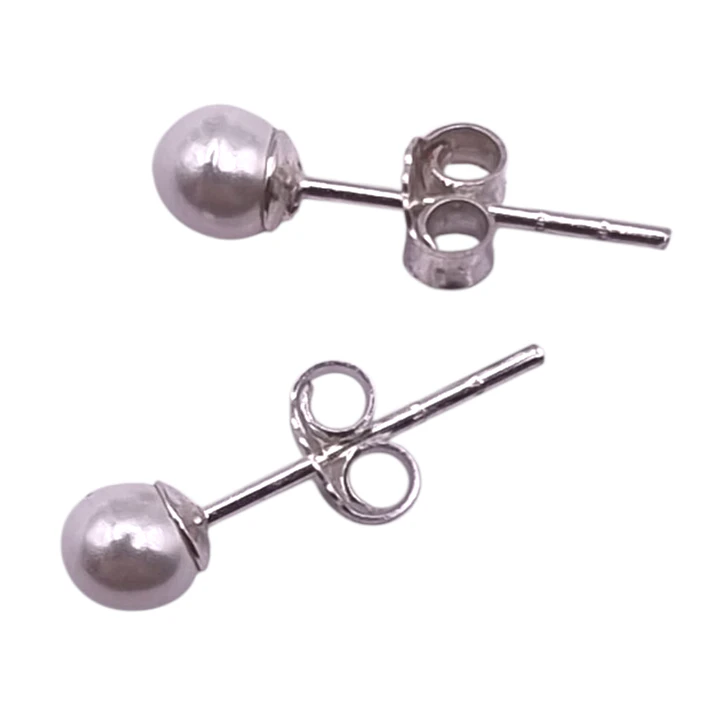 Aros de Perla 4 mm en Plata 925 3