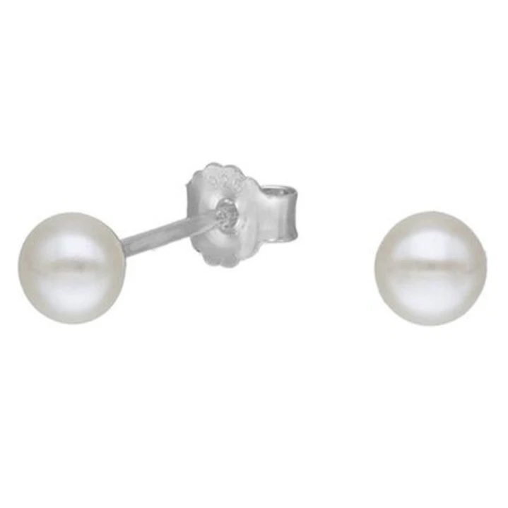Aros de Perla 4 mm en Plata 925 1