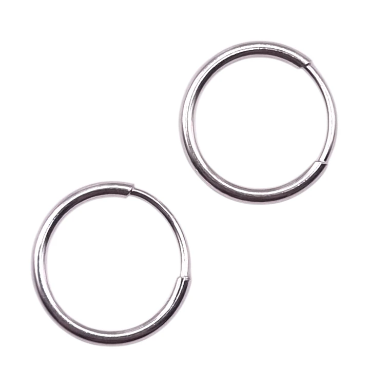 Aros Argolla de Plata Lisa 15 mm  3