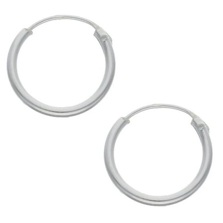 Aros Argolla de Plata Lisa 14 mm  1