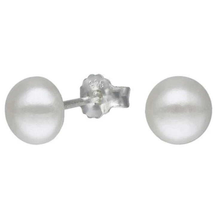 Aros con Media Perla 6 mm en Plata 925 1