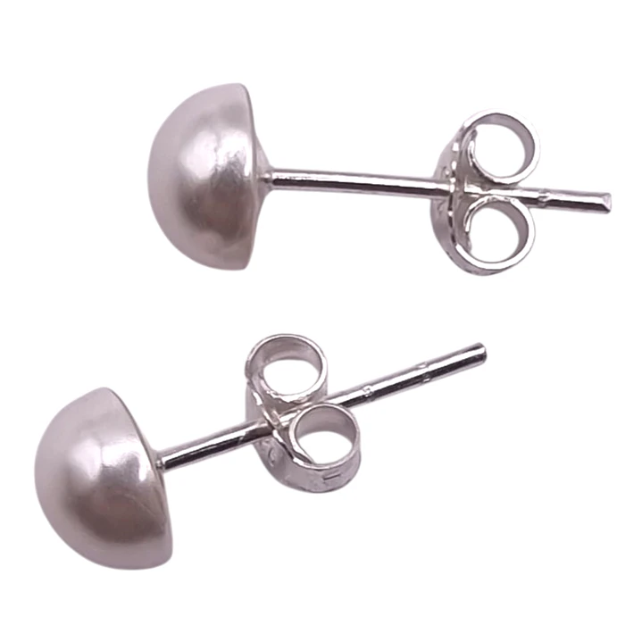 Aros con Media Perla 6 mm en Plata 925 2