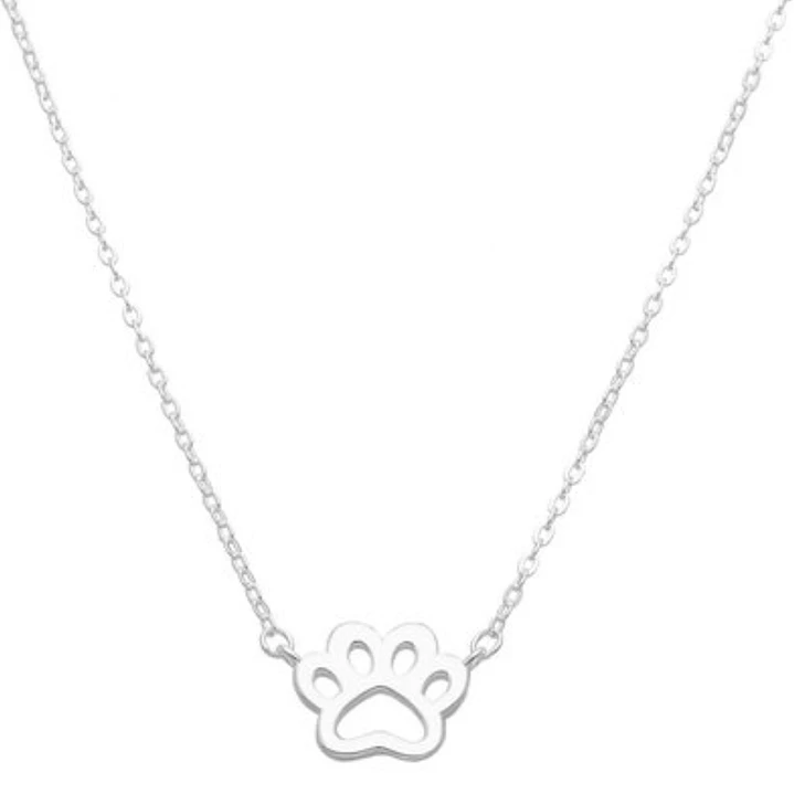 Collar de Plata 925 con Huella de Patita  1