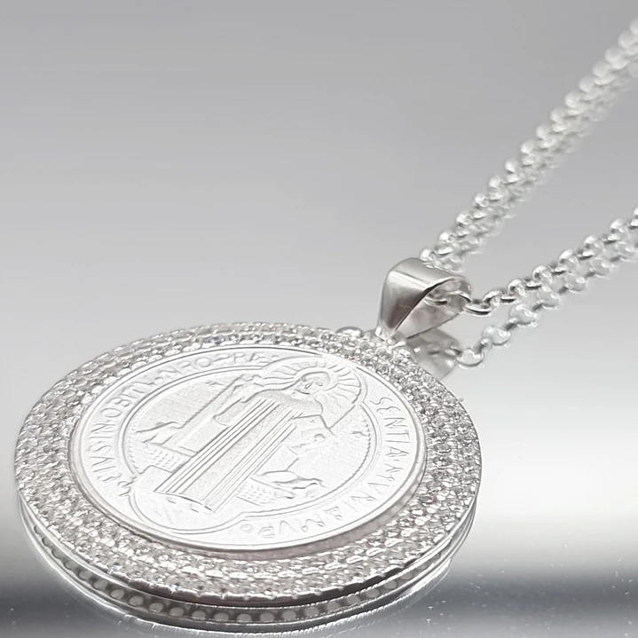 Collar de San Benito con Circones en Plata 925 2