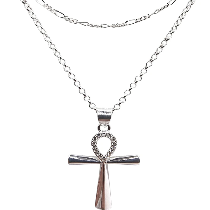 Collar con Cruz Egipcia Circones en Plata 925 1