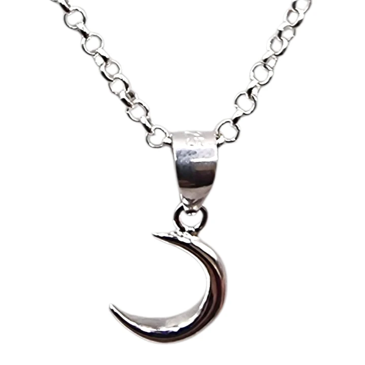 Conjunto Collar y Aros Media Luna en Plata 925  2