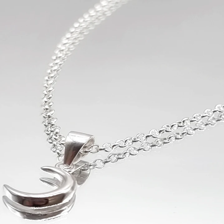 Conjunto Collar y Aros Media Luna en Plata 925  3