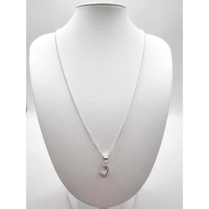 Conjunto Collar y Aros Media Luna en Plata 925  4
