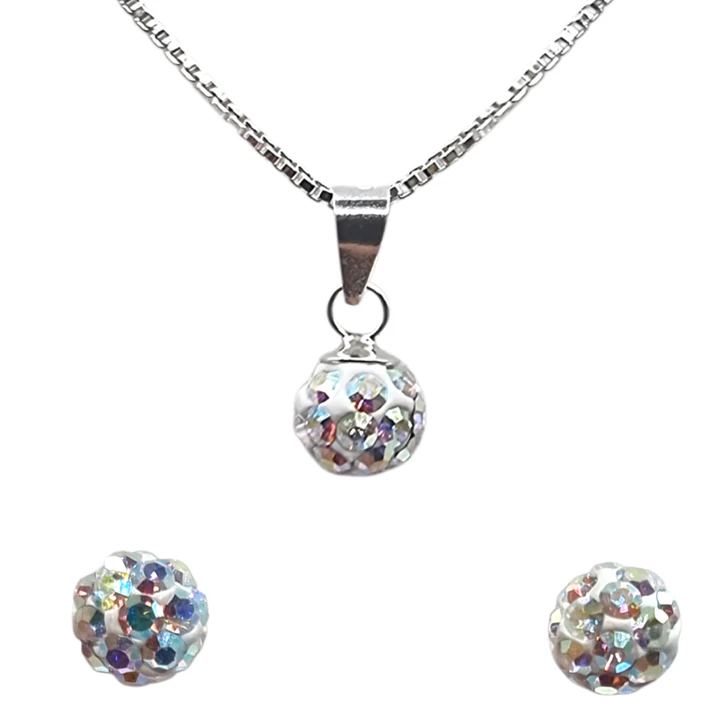 Conjunto de Collar y Aros en Plata 925 con Cristal Austriaco 1