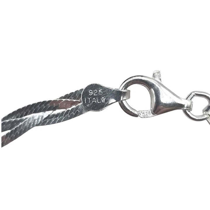 Pulsera en Plata 925 Cinta Trenzada Italiana  2