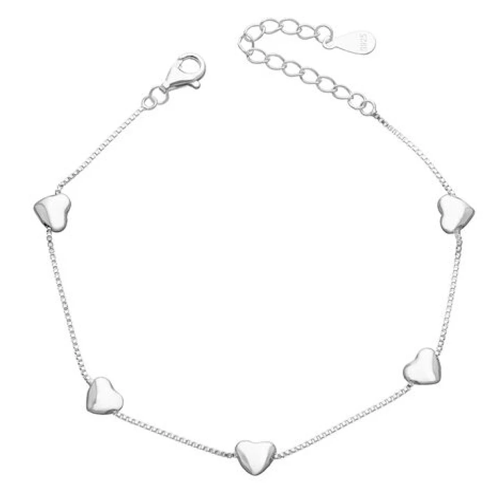 Pulsera en Plata 925 con Corazones 1