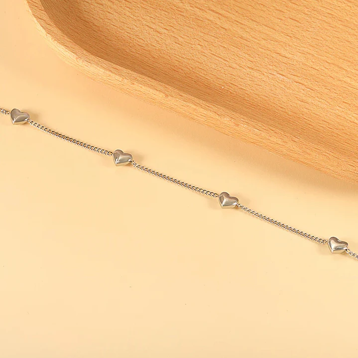 Pulsera en Plata 925 con Corazones 2