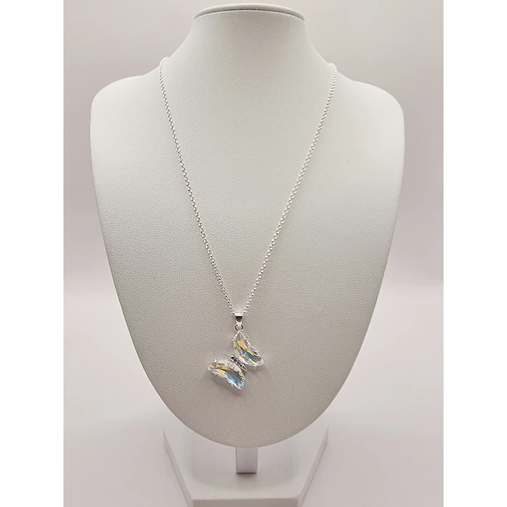  Collar Mariposa con Cristal Austriaco en Plata 925  2