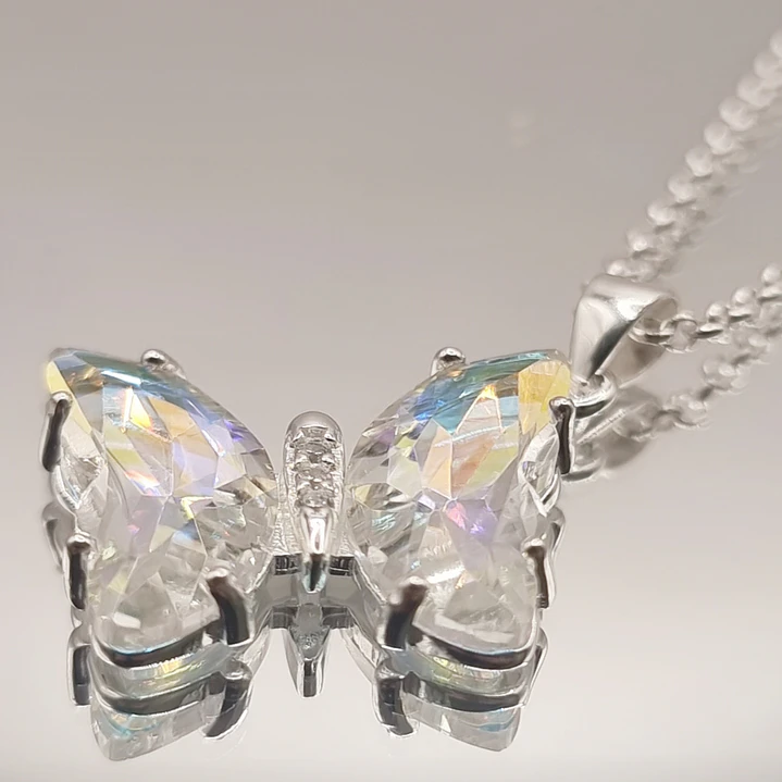  Collar Mariposa con Cristal Austriaco en Plata 925  3