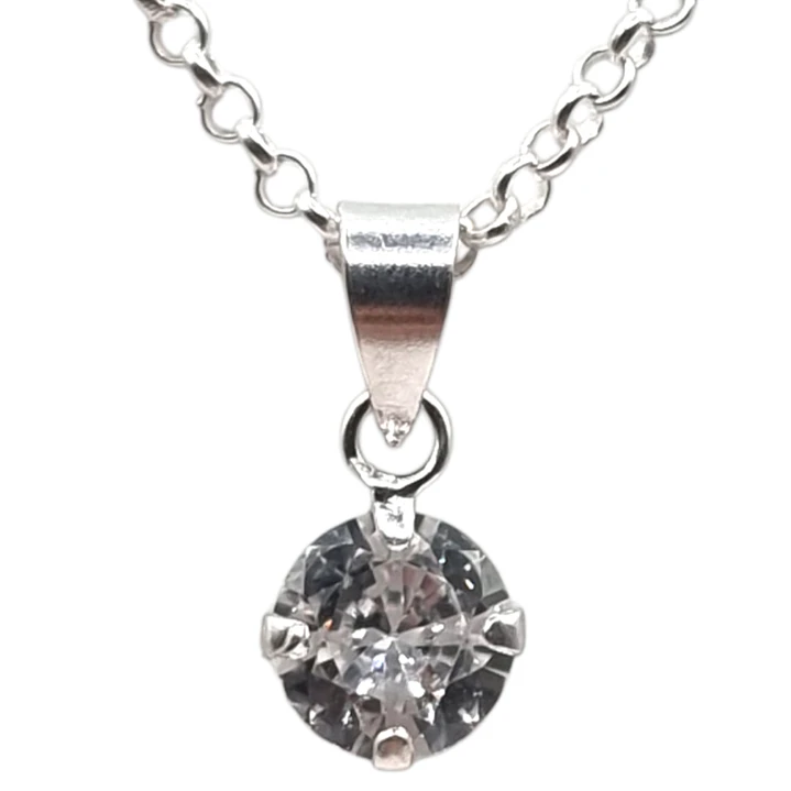 Collar Punto De Luz con Circón en Plata 925  1
