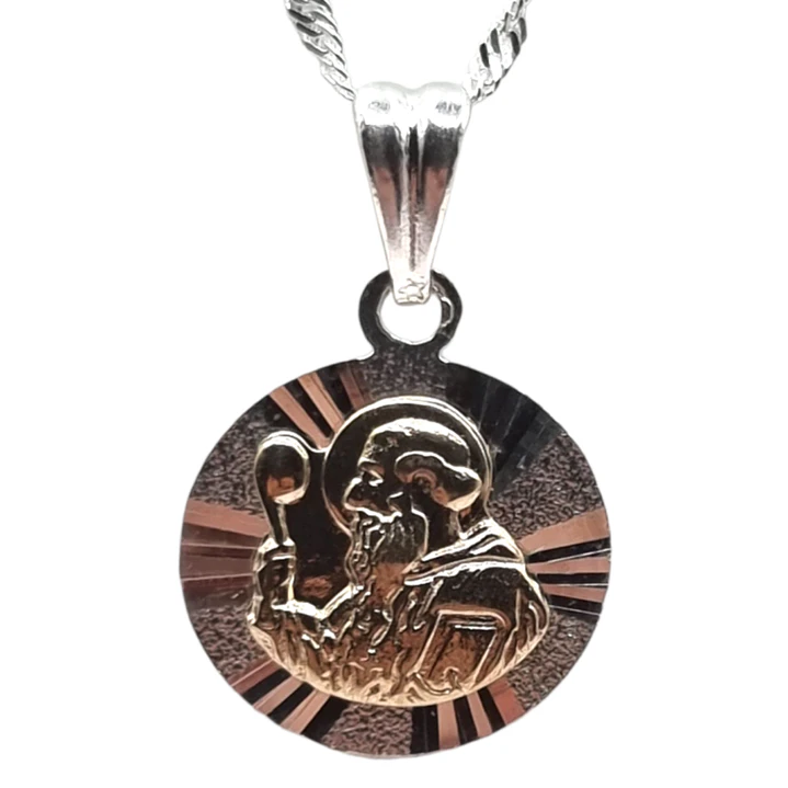 Collar San Benito con Baño de Oro en Plata 925 1
