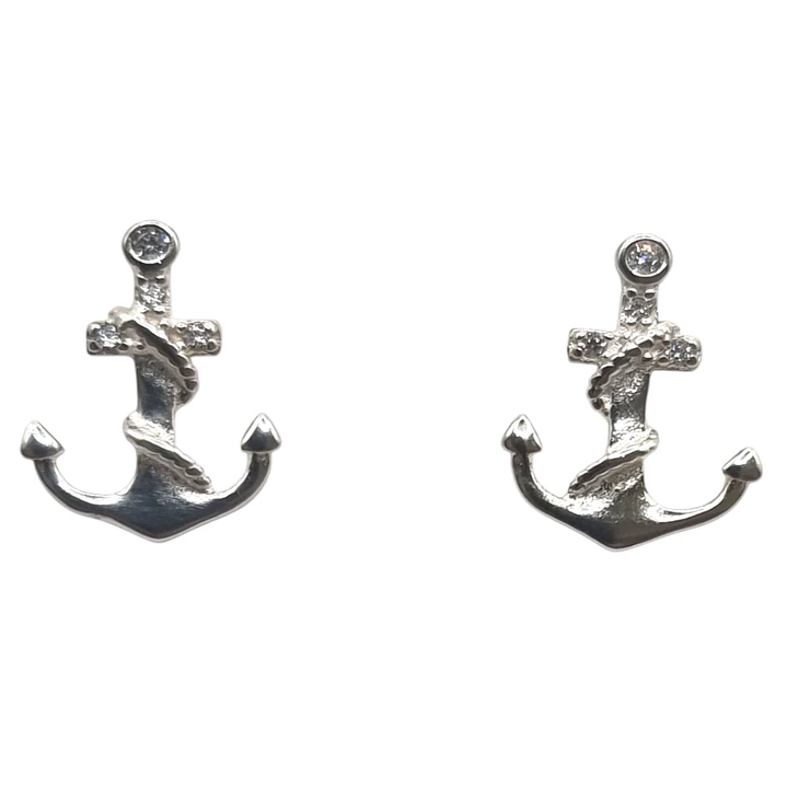 Aros Ancla en Plata 925 1