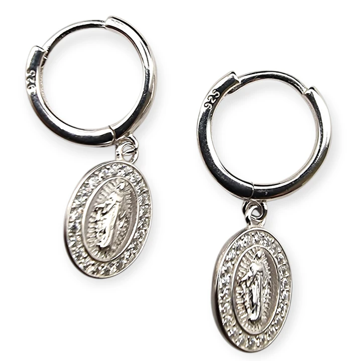 Aros Argolla Virgen de los Rayos Milagrosa en Plata 925  1