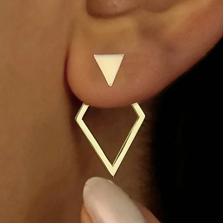 Aros Colgantes Dorados en Acero Inoxidable  3