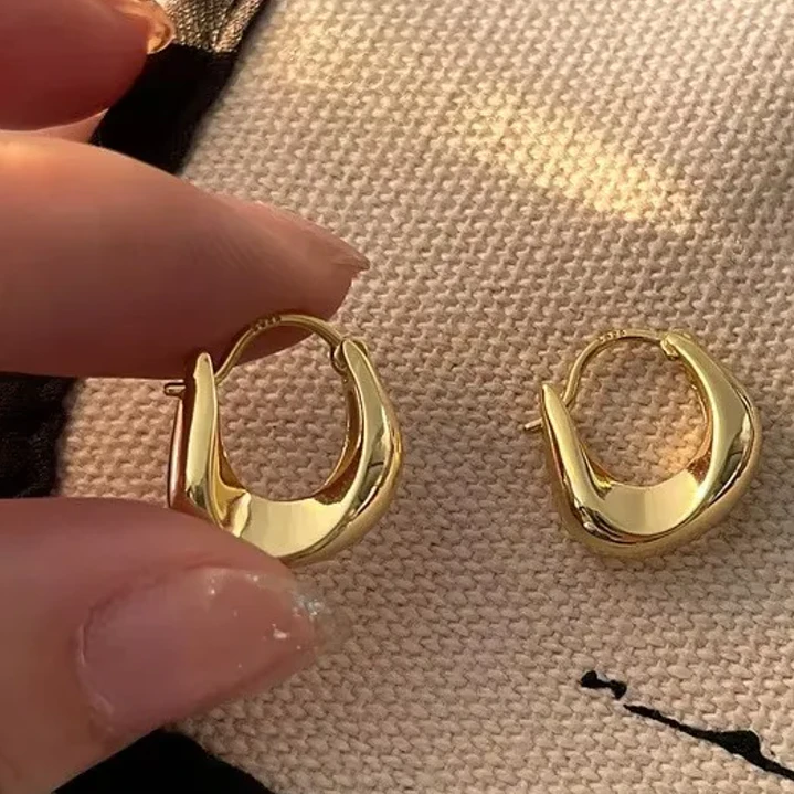 Aros Argollas Dorados en Plata 925  2