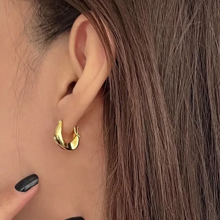 Aros Argollas Dorados en Plata 925  3