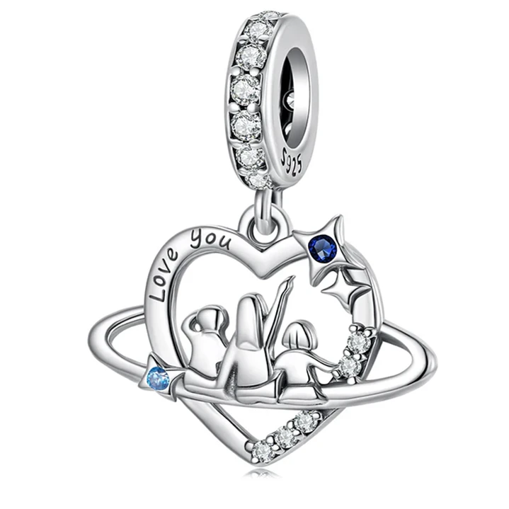 Charm Dije Diseño de Familia en Plata 925  1