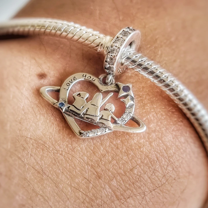 Charm Dije Diseño de Familia en Plata 925  3