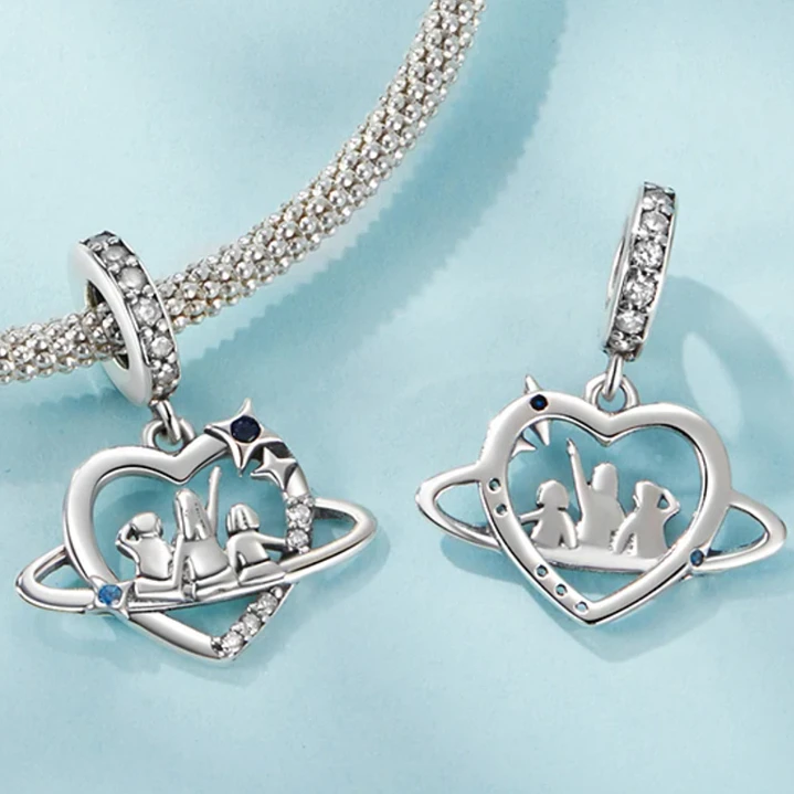 Charm Dije Diseño de Familia en Plata 925  2