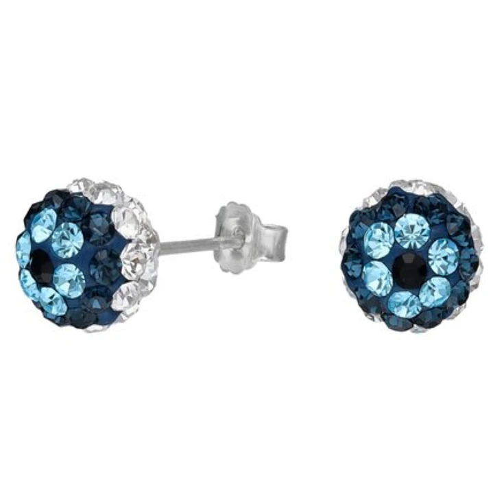 Aros Cristales Multicolor 8 mm en Plata 925  1