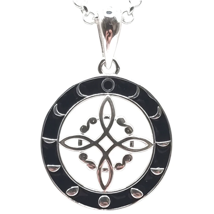 Collar Nudo de Brujas Fases Lunares en Plata 925  1