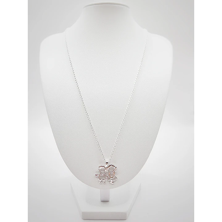 Collar Familia Niño y Niña en Plata 925  3