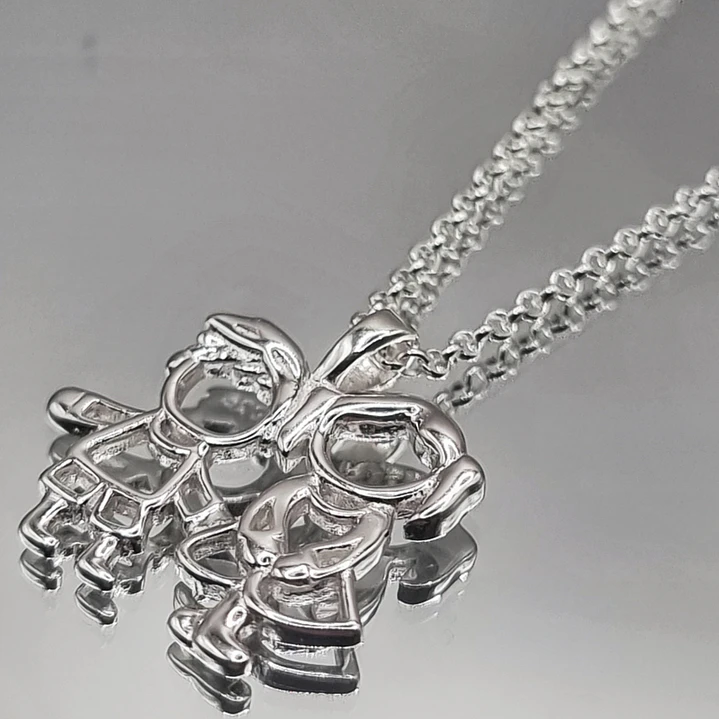 Collar Familia Niño y Niña en Plata 925  2