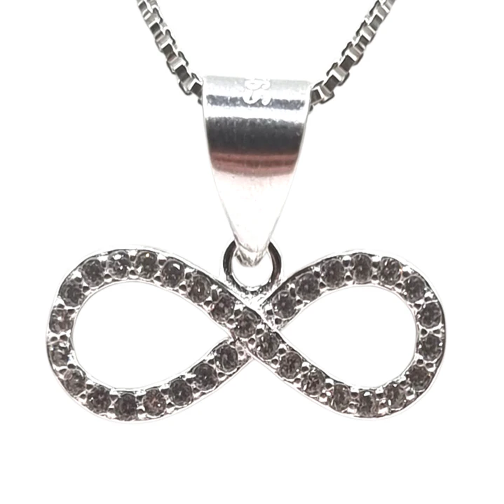 Collar Amor Infinito con Circones en Plata 925  1