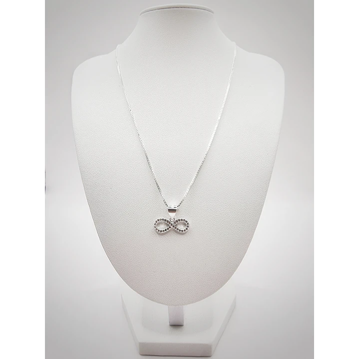 Collar Amor Infinito con Circones en Plata 925  3