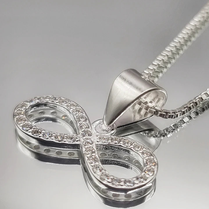 Collar Amor Infinito con Circones en Plata 925  2