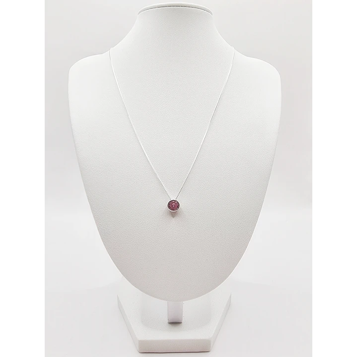 Collar Punto de Luz Rosa Francia en Plata 925  3