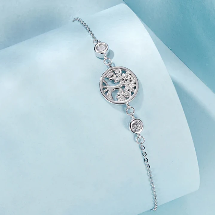 Set Pulsera + Aros Árbol de la Vida Plata 925 con Circones 2
