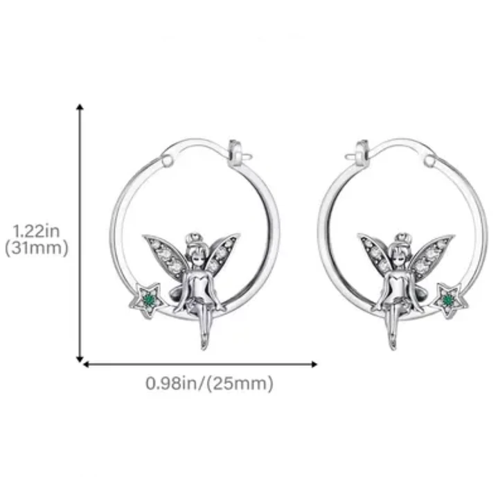 Aros Argollas Hada Circón en Plata 925  3
