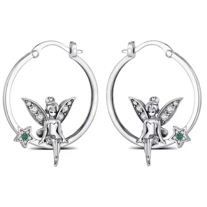 Aros Argollas Hada Circón en Plata 925  1