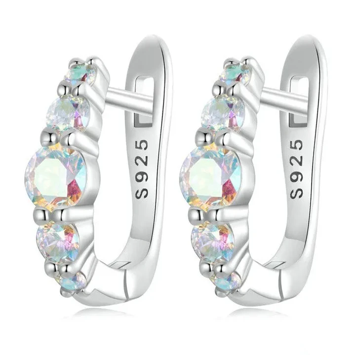 Aros Plata 925 con Circones Aurora Boreal  1