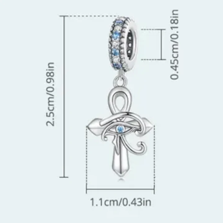 Charm Cruz Guardián con Ojo Divino en Plata 925  3