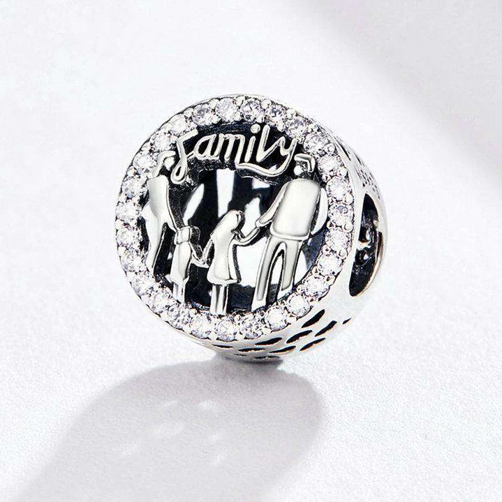Charm Familia en Plata 925 con Circones Brillantes   3