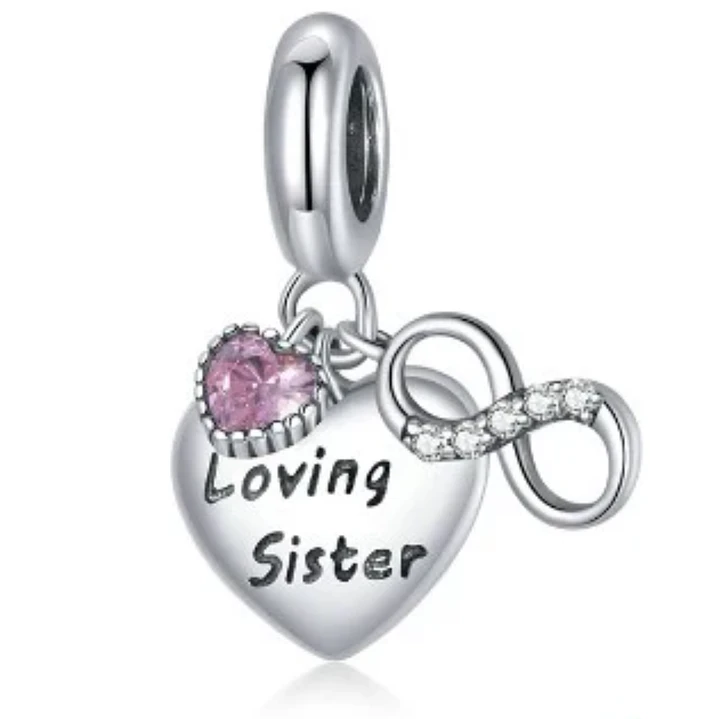  Charm Amor Hermanas Infinito en Plata 925  1