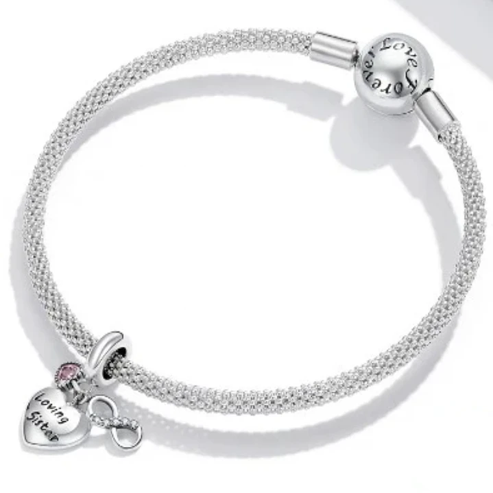  Charm Amor Hermanas Infinito en Plata 925  2